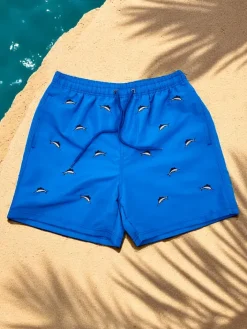 Spodnie^Royalfashion Sportowe męskie krótkie spodenki z ochronną siateczką Głęboki błękit nieba