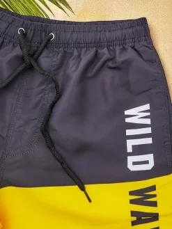 Spodnie^Royalfashion Sportowe męskie krótkie spodenki z ochronną siateczką żółty