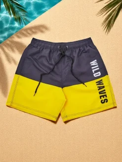 Spodnie^Royalfashion Sportowe męskie krótkie spodenki z ochronną siateczką żółty