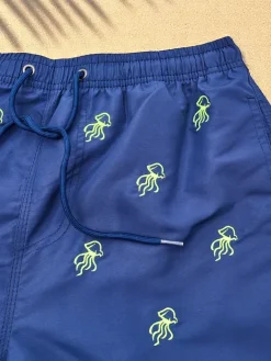 Spodnie^Royalfashion Sportowe męskie krótkie spodenki z ochronną siateczką Granatowy