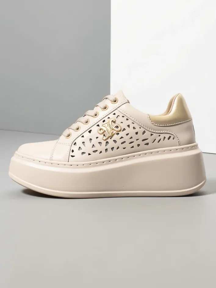 Sneakersy|Bieganie, Ćwiczenia I Trening^Royalfashion Sportowe sneakersy damskie ażurowe Jovixi beżowy