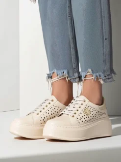 Sneakersy|Bieganie, Ćwiczenia I Trening^Royalfashion Sportowe sneakersy damskie ażurowe Jovixi beżowy