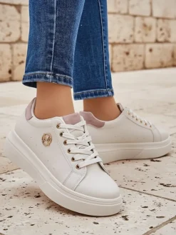 Ugc|Sneakersy^Royalfashion Sportowe sneakersy damskie Clevermood Jasny beż