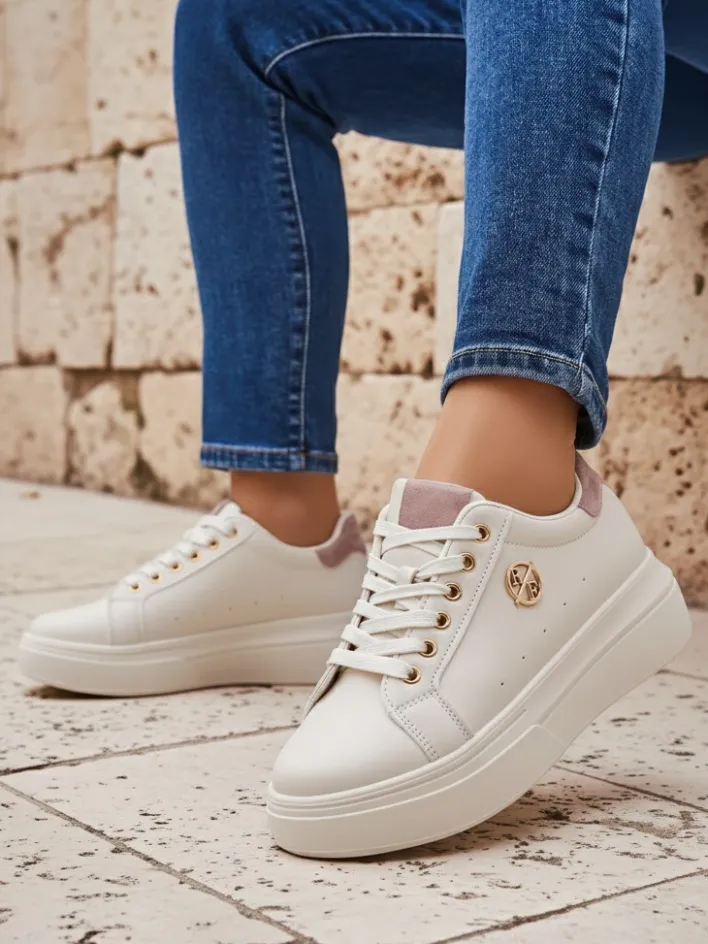 Ugc|Sneakersy^Royalfashion Sportowe sneakersy damskie Clevermood Jasny beż