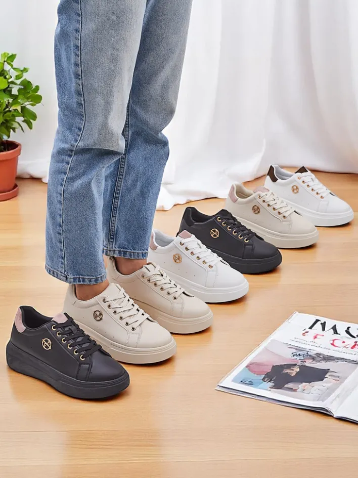 Ugc|Sneakersy^Royalfashion Sportowe sneakersy damskie Clevermood Jasny beż