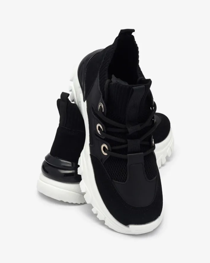 Bieganie, Ćwiczenia I Trening|Sneakersy^Royalfashion Sportowe sneakersy damskie w kolorze czarno Hasola czarny