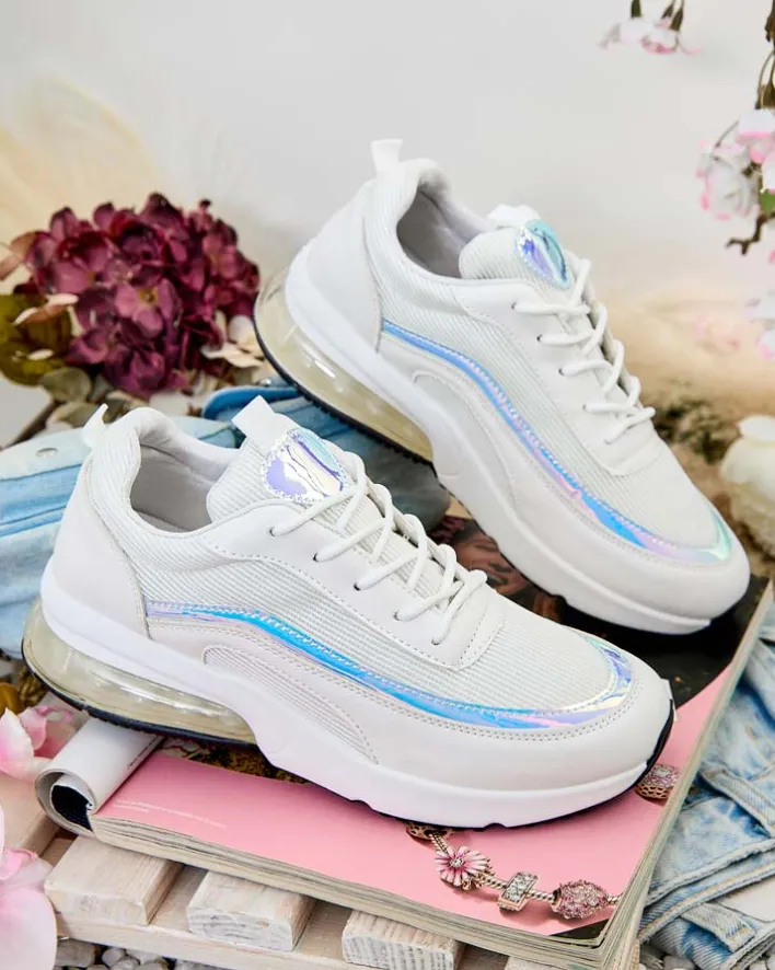 Sneakersy^Royalfashion Sportowe sneakersy damskie Oti biały