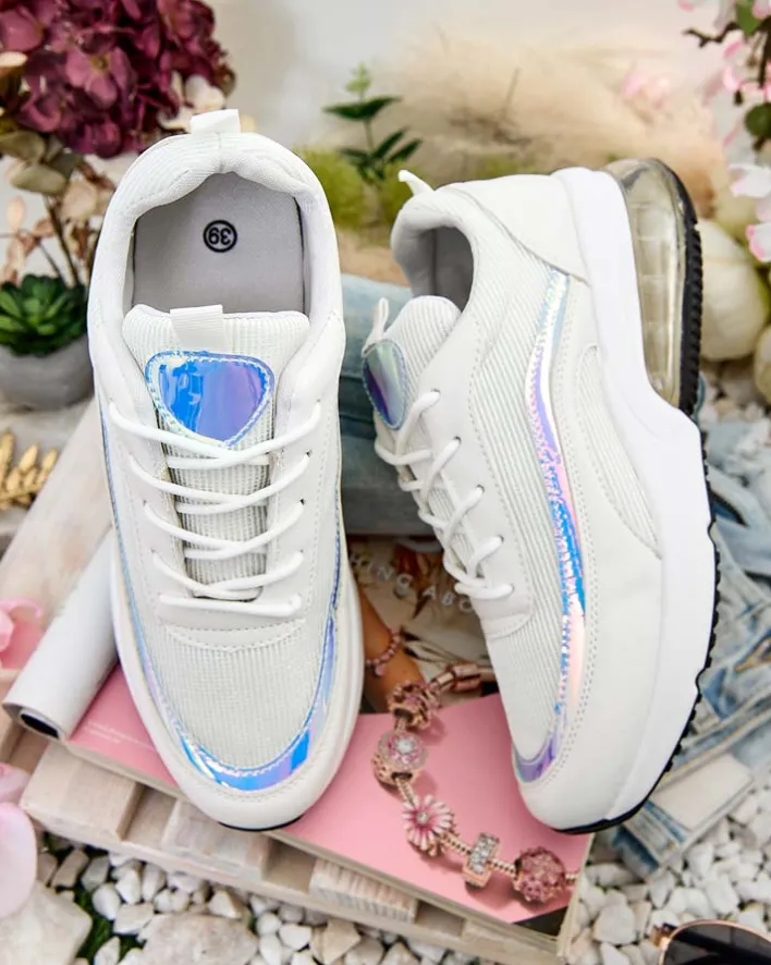 Sneakersy^Royalfashion Sportowe sneakersy damskie Oti biały