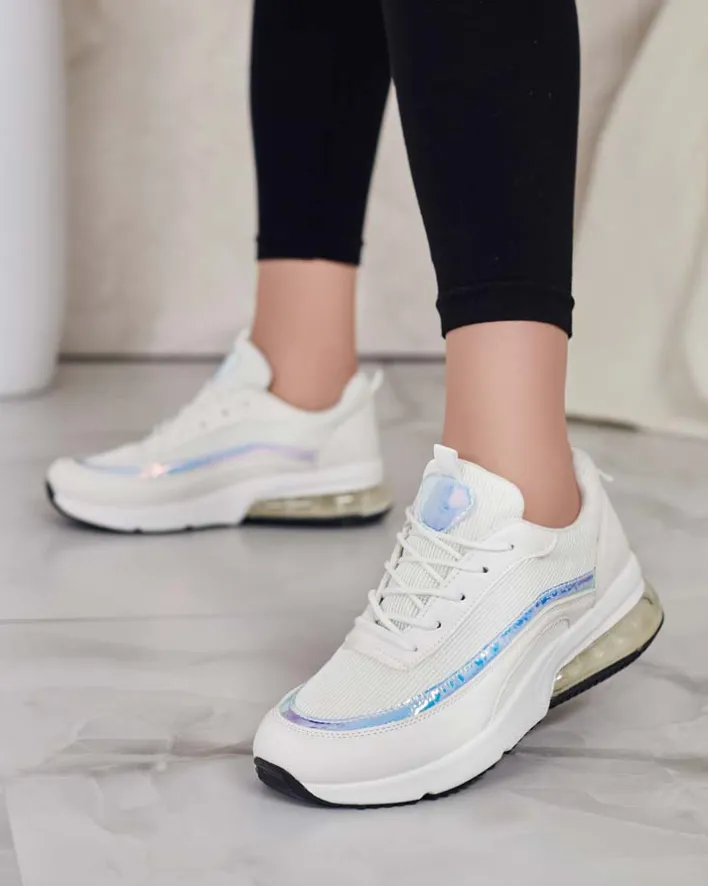 Sneakersy^Royalfashion Sportowe sneakersy damskie Oti biały