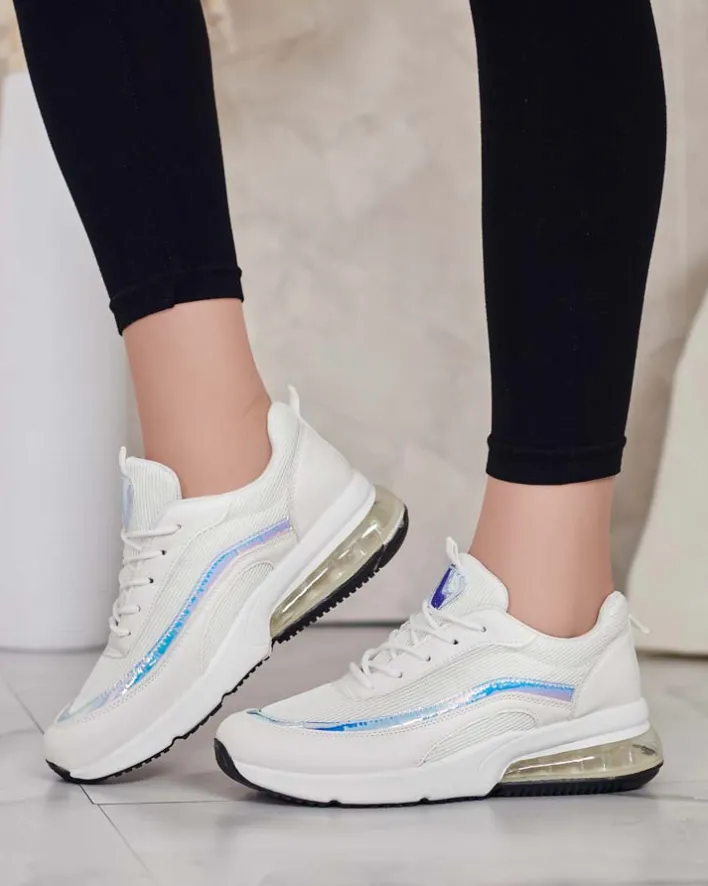 Sneakersy^Royalfashion Sportowe sneakersy damskie Oti biały