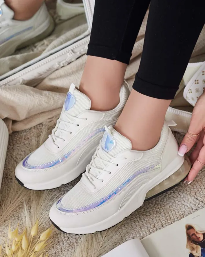 Sneakersy^Royalfashion Sportowe sneakersy damskie Oti biały