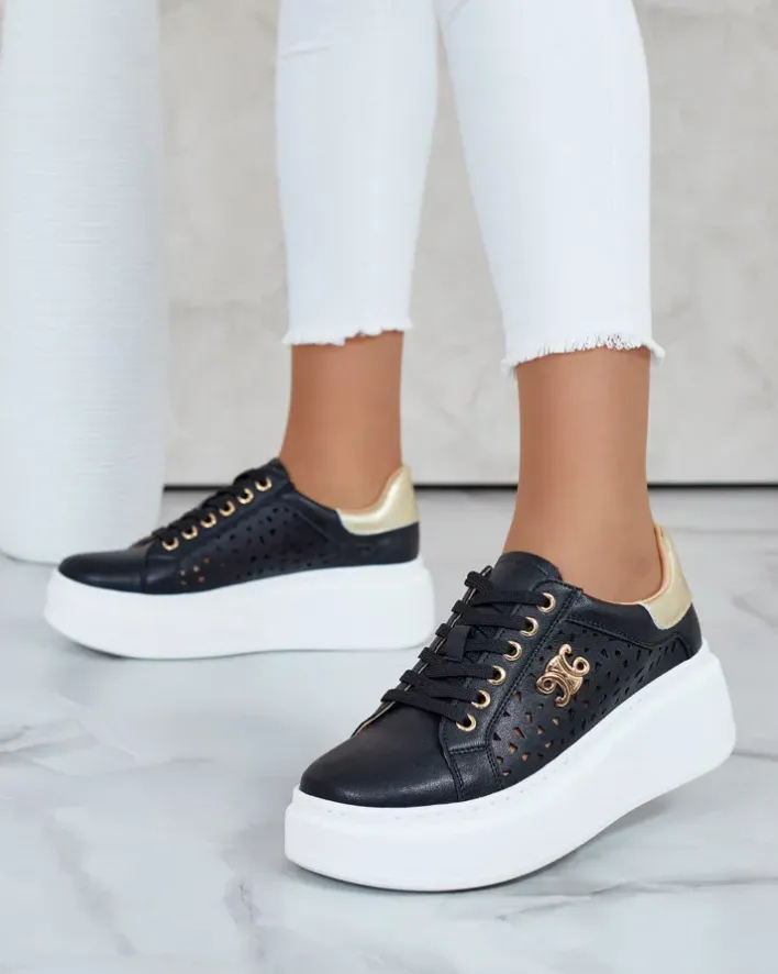 Bieganie, Ćwiczenia I Trening|Sneakersy^Royalfashion Sportowe sneakersy damskie ażurowe Jovixi czarny