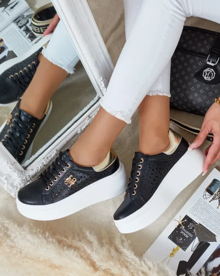 Bieganie, Ćwiczenia I Trening|Sneakersy^Royalfashion Sportowe sneakersy damskie ażurowe Jovixi czarny