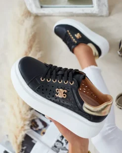 Bieganie, Ćwiczenia I Trening|Sneakersy^Royalfashion Sportowe sneakersy damskie ażurowe Jovixi czarny