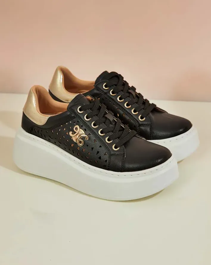 Bieganie, Ćwiczenia I Trening|Sneakersy^Royalfashion Sportowe sneakersy damskie ażurowe Jovixi czarny