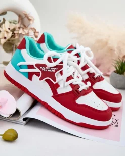 Sneakersy^Royalfashion Sportowe sneakersy damskie Tif czerwony