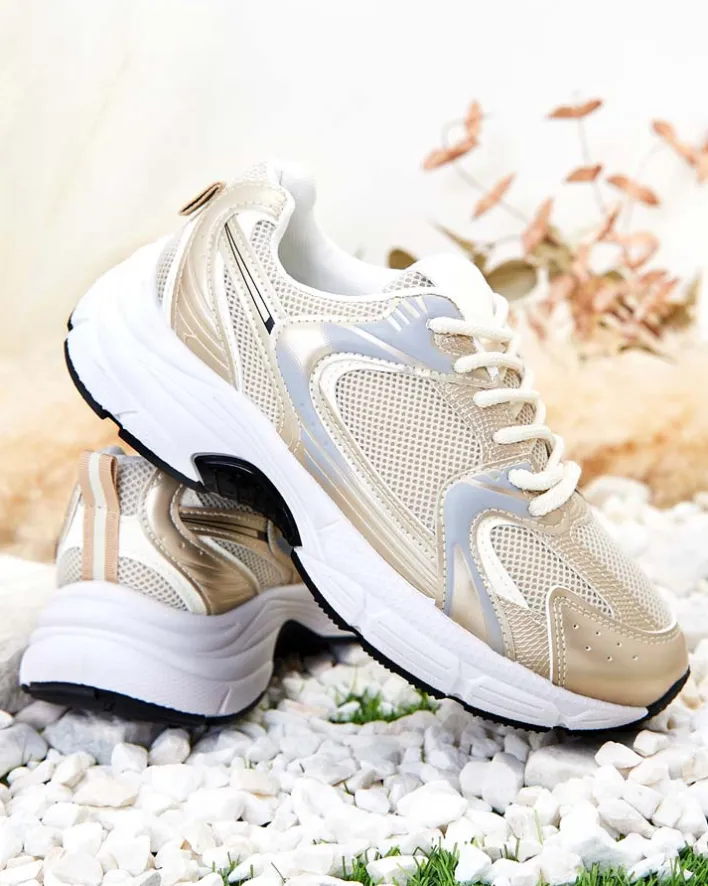 Bieganie, Ćwiczenia I Trening|Sneakersy^Royalfashion Sportowe sneakersy damskie Telio złoty