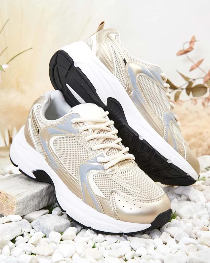 Bieganie, Ćwiczenia I Trening|Sneakersy^Royalfashion Sportowe sneakersy damskie Telio złoty