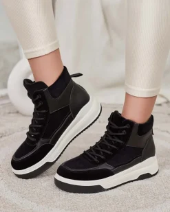 Sneakersy^Royalfashion Sportowe wysokie sneakersy damskie Goloppy czarny