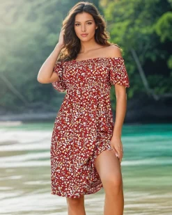 Sukienki Letnie|Sukienki Krótkie^Royalfashion Sukienka damska mini a'la hiszpanka czerwony