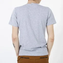 Bluzki^Royalfashion Szara bawełniana koszulka męska z printem gołębi szary