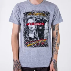 Bluzki^Royalfashion Szara bawełniana koszulka męska z printem gołębi szary