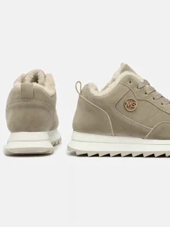 Ocieplane|Sneakersy^Royalfashion Szare buty sportowe damskie z ociepleniem Lahho gołębi szary