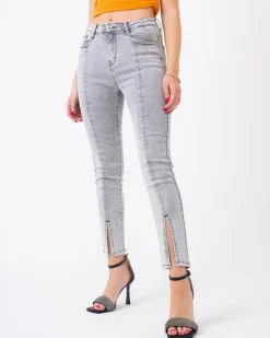 Jeansy^Royalfashion Szare jeansy damskie typu rurki