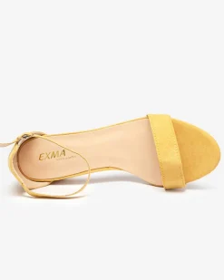 Buty Na Wielkie Wyjście|Sandały Na Słupku^Royalfashion Żółte damskie sandały na słupku Nelino żółty