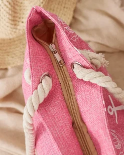 Torebki Shoppers|Torby Plażowe^Royalfashion Tkaninowa torba w wakacyjny wzór na ramię różowy