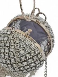 Małe Torebki^Royalfashion Torebka damska kula z cyrkoniami Velora Bloom czarny