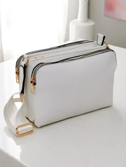 Małe Torebki^Royalfashion Torebka z eko skóry mała i wszechstronna Compact Chic biały