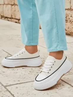 Ugc|Trampki^Royalfashion Trampki damskie na platformie Beemes beżowy