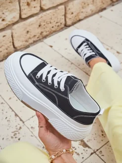 Ugc|Trampki^Royalfashion Trampki damskie na platformie Beemes czarny