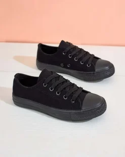 Chłopięce|Dziewczęce^Royalfashion Trampki dziecięce sznurowane Tirim czarny