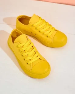 Chłopięce|Dziewczęce^Royalfashion Trampki dziecięce sznurowane Tirim żółty