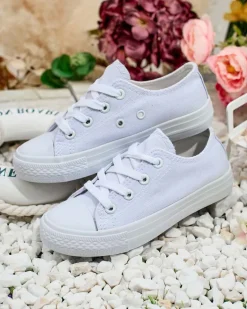 Chłopięce|Dziewczęce^Royalfashion Trampki dziecięce sznurowane Timso biały