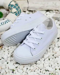 Chłopięce|Dziewczęce^Royalfashion Trampki dziecięce sznurowane Timso biały