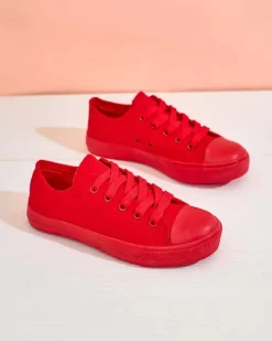 Chłopięce|Dziewczęce^Royalfashion Trampki dziecięce sznurowane Tirim czerwony