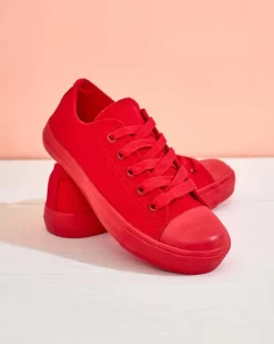 Chłopięce|Dziewczęce^Royalfashion Trampki dziecięce sznurowane Tirim czerwony