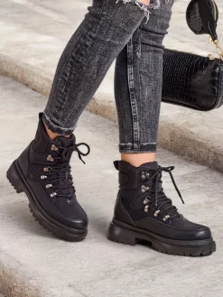 Trapery|Botki Bez Ocieplenia^Royalfashion Trapery damskie Savelly czarny