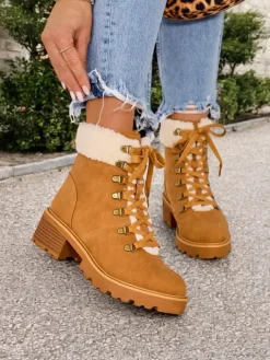 Trapery|Botki Z Delikatnym Ociepleniem^Royalfashion Trapery damskie Sawoli brązowy