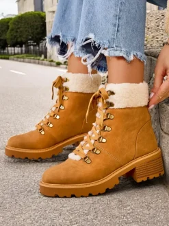 Trapery|Botki Z Delikatnym Ociepleniem^Royalfashion Trapery damskie Sawoli brązowy