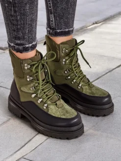 Trapery|Botki Bez Ocieplenia^Royalfashion Trapery damskie Savelly zielony