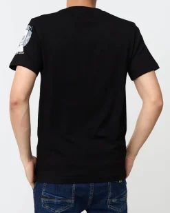 Bluzki^Royalfashion T-shirt męski z nadrukiem w kolorze m czarny