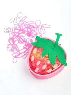 Dziewczęce|Akcesoria Do Włosów^Royalfashion Wielokolorowe gumeczki silikonowe Truskawka różowy