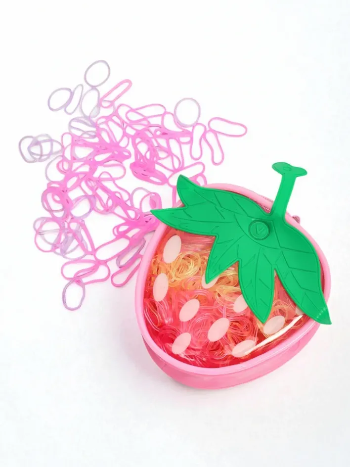 Dziewczęce|Akcesoria Do Włosów^Royalfashion Wielokolorowe gumeczki silikonowe Truskawka różowy