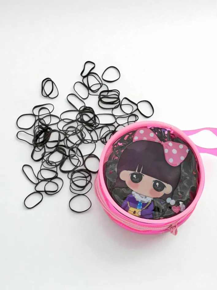 Dziewczęce|Akcesoria Do Włosów^Royalfashion Wielokolorowe gumeczki silikonowe w ozdobnym opakowaniu czarny