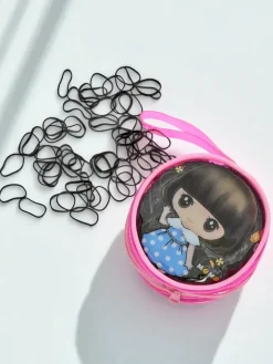 Dziewczęce|Akcesoria Do Włosów^Royalfashion Wielokolorowe gumeczki silikonowe w ozdobnym opakowaniu czarny