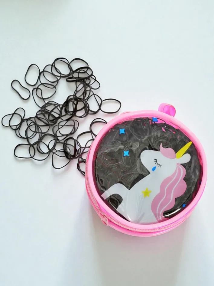 Dziewczęce|Akcesoria Do Włosów^Royalfashion Wielokolorowe gumeczki silikonowe w ozdobnym opakowaniu czarny